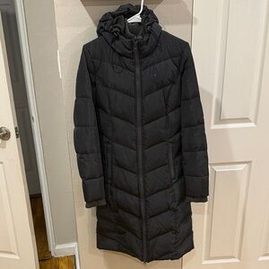 Dark Gray Midi Puffer Jacket